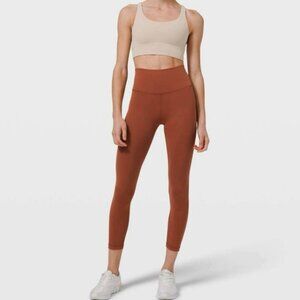 Lululemon Wunder Train Leggings 25” Dark Terracotta Rust Brown Size 4